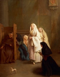 De syv sakramenter: Bekendelse, af Pietro Longhi (1701-1785), olie på lærred, 61x50 cm, før 1755-57, af Pietro Longhi