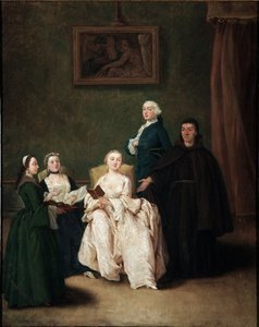 Munkens besøg hos aristokratfamilien Maleri af Pietro Longhi (1702-1785) ca. 1760 Dim 62x50 cm Venedig, Ca 