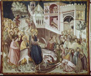 Kristi indtog i Jerusalem - Fresco af Pietro Lorenzetti (1280-1348)