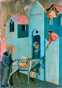 Den velsignede ydmyghed og elleve historier fra hendes liv, detaljer, c1306-1348 af Pietro Lorenzetti