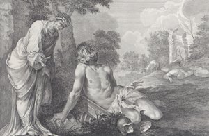 Job irettesat af sin hustru, 1730-39.