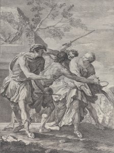 Moses forsvarede Jethros døtre, 1732-50.