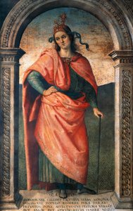 Cato af Pietro Perugino (ca 1450-1523), fresco, Collegio del Cambio, Perugia af Pietro Perugino