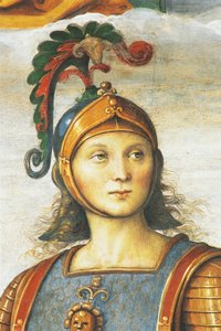 Horace Coclite, af Perugino (ca. 1450-1523), fresco, Audience Hall, Collegio del Cambio (College of Change), Priors Palace, Perugia, Umbrien, Italien af Pietro Perugino