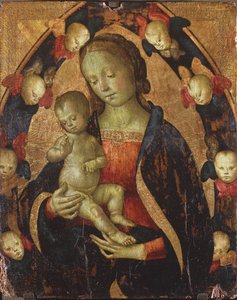Madonna og barn omgivet af keruber, ca. 1475 af Pietro Perugino