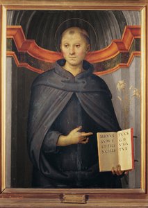 Nicolas de Tolentino (1245-1305) - Sankt Nikolaus af Tolentino par Perugino (ca. 1450-1523). Olie på lærred, størrelse: 79x62, Palazzo Barberini, Rom af Pietro Perugino