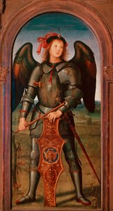 Polyptic of the Chartreuse of Pavia: "" Ærkeenglen Michael"" Maleri af Pietro Vannucci dit il Perugino (The Perugin af Pietro Perugino