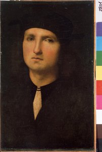 Portræt af en ung mand (Portræt af en ung mand). Maleri af Pietro di Cristoforo Vannucci dit Pietro Perugino (Le Perugin af Pietro Perugino