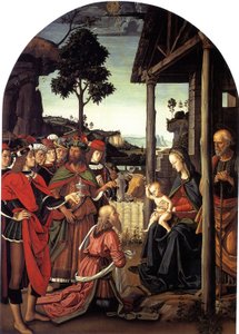 Magiernes tilbedelse, ca. 1470-1480 af Pietro Perugino