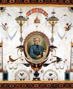 Portræt af Lorenzo Bartolini (1777-1850), detalje fra loftet i Sala del Sindaco af Pietro Pezzati