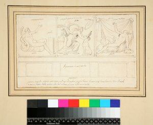 En væg med tre paneler) af Pietro Santi Bartoli