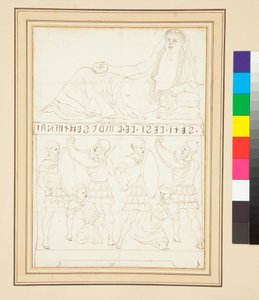 Etruskisk urne (pen og blæk) af Pietro Santi Bartoli