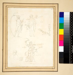 Skitse af tre figurer (blyant) af Pietro Santi Bartoli