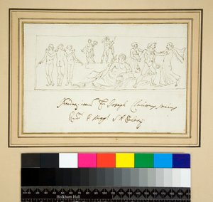 Relieffet dedikeret til kilderne og nymferne (pen og blæk) af Pietro Santi Bartoli