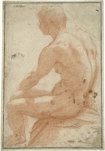 Modelstudie af en siddende mand af Pietro Sorri