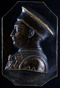 Plaque af Ludovico Gonzaga (1441-1478) (recto) (bronze) (for verso se 122329) af Pietro Tafano