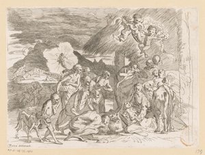 Tilbedelse af hyrderne af Pietro Testa