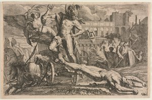 Achilles trækker liget af Hector