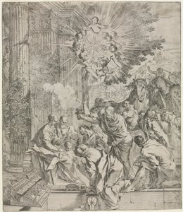 Tilbedelse af Magi af Pietro Testa