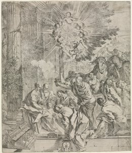 Tilbedelse af Magi, 1636-1638. af Pietro Testa