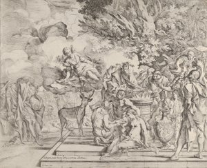 Offeret af Iphigenia, ca. 1640-42. af Pietro Testa