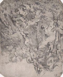 Venus have, prøveaftryk af øverste venstre hjørne, ca. 1631-37. af Pietro Testa