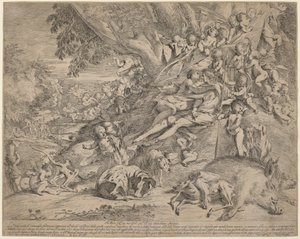 Venus og Adonis af Pietro Testa