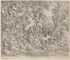 Venus i en have med amoriner af Pietro Testa
