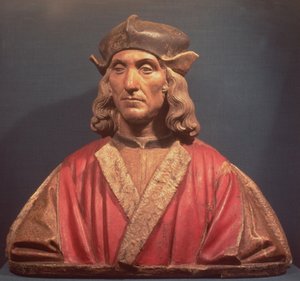 Henrik VII, 1509-11 (malet terracotta) af Pietro Torrigiano