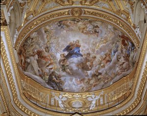 Antagelsen af ​​Jomfrufresken af ​​Pietro da Cortona (Peter af Cortona) (1596-1669) 1652 Rom, Santa Maria-kirken i Vallicella Italien af Pietro da Cortona