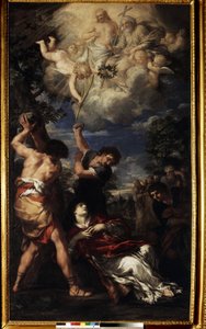 Sankt Stefans martyrium. Sankt Stefans martyrium. Maleri af Pierre de Cortona (Pietro Berrettini kendt som Pietro da Cortona