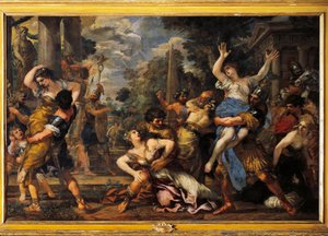 Sabinernes bortførelse Maleri af Pietro da Cortona (Stenen af ​​Cortona) (Pietro Berrettini
