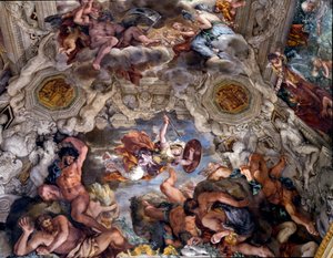 Det guddommelige forsyns triumf Detalje af maleriet af Cortonas sten (Pietro Berrettini dit Pietro da Cortona