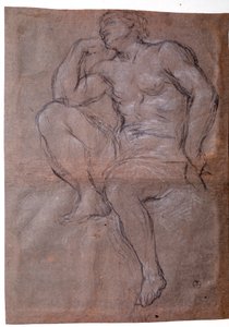 Ung mand, studie - Tegning af Pietro da Cortona