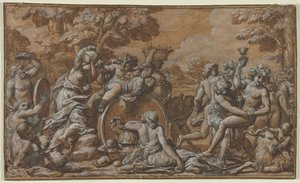 Bacchanal, 1600-tallet. af Pietro da Cortona