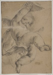 Flyvende putto løfte et gardin af Pietro da Cortona