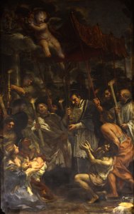 Sankt Karl bærer det hellige søm i procession under pesten af Pietro da Cortona