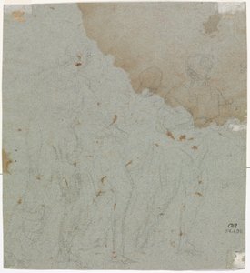 Skitse for Lot og hans døtre, 1600-tallet. af Pietro da Cortona