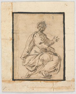 Skitsebogsside: Allegorisk figur af Pietro da Cortona