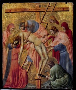 Pieta. "" Korsets aflejring eller nedstigning"" Altertavle af Pietro da Rimini (1. halvdel af det 14. århundrede) Søn. 0,43x0,35 m.