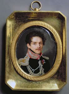 Portræt af Sergei Grigorievich Stroganov (1794-1882) (wc og gouache på emalje)