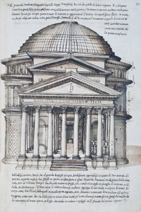 Udsigt over Pantheon i Rom, tegning fra bind XIII af XXX Libri delle Antichita (antikvitetsbøger)