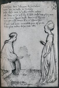 En kærlighedsduet, c1400-tallet, 1925 af Antonio Pisanello