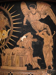 Detalje af et Lucanian Calyx-Krater, ca. 400 f.Kr