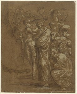 Tilbedelse af kongerne af Polidoro da Caravaggio (possibly)