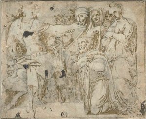 Familie af Darius før Alexander af Polidoro da Caravaggio