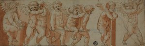 Frise med otte putti af Polidoro da Caravaggio
