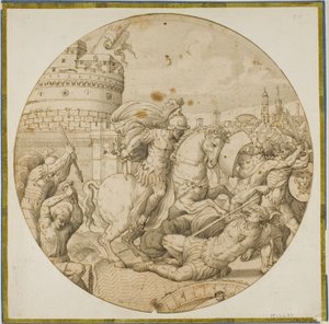 Horatius ved broen af Polidoro da Caravaggio