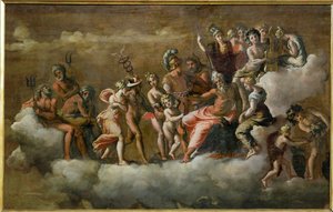 Psyke modtaget i Olympen ... af Polidoro da Caravaggio