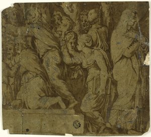 Historien om Niobe: Tilbedere; Latona af Polidoro da Caravaggio